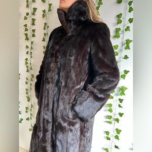 Luxury Soft Mink Fur Coat with Scarf